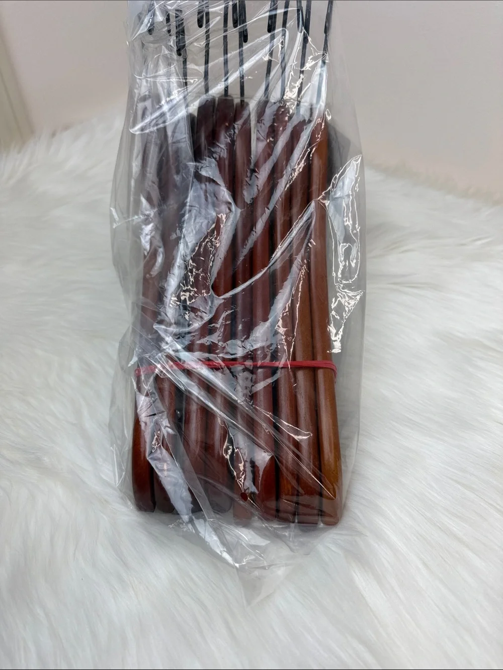 Brookstone Premium Wooden Suit Hangers in Mahogany  - Set of 10